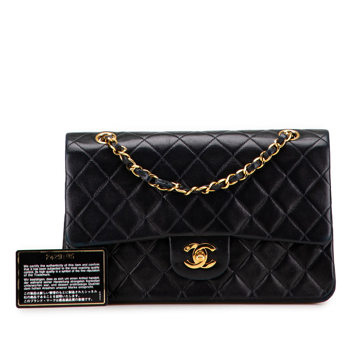 Chanel Medium Classic Cuir d’agneau Double rabat Noir – GABY PARIS Authentique