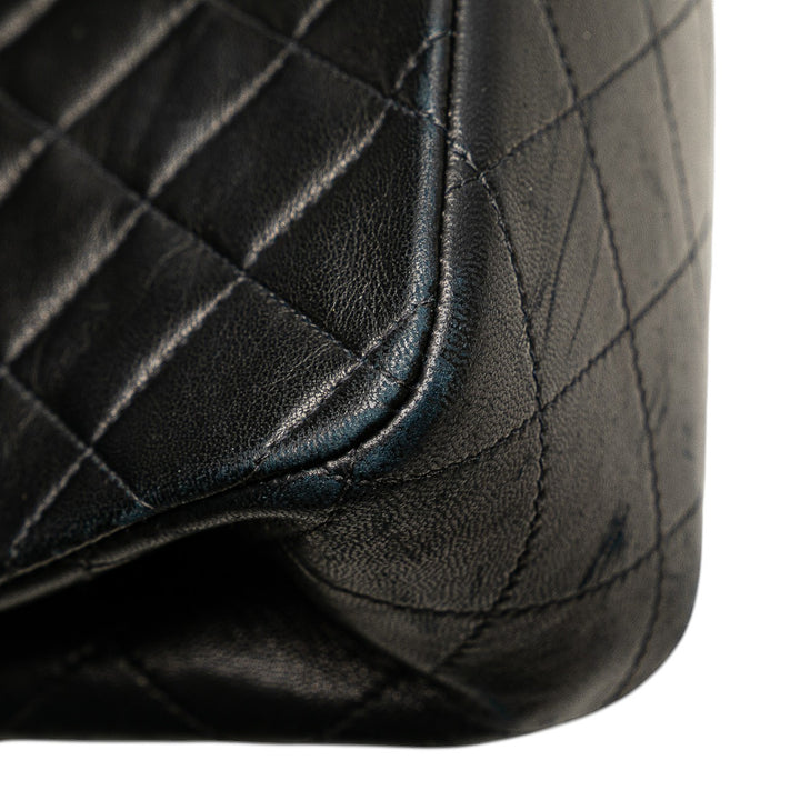 Chanel Medium Classic Cuir d’agneau Double rabat Noir – GABY PARIS Authentique