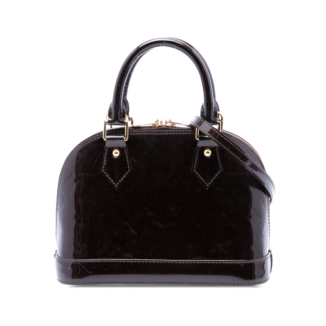 Louis Vuitton Alma BB Cuir verni Monogram Violet – vue principale – GABY PARIS