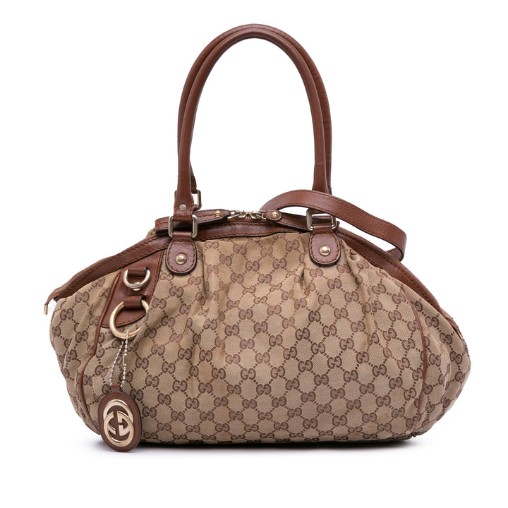 GG Canvas Sukey  Satchel Brown - Gaby Paris