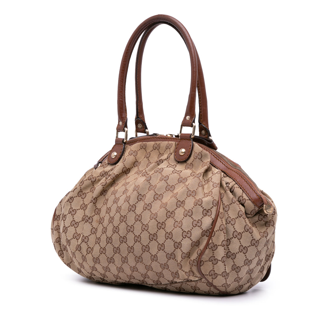 GG Canvas Sukey  Satchel Brown - Gaby Paris