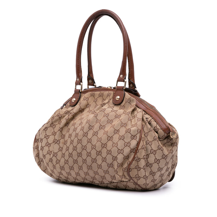 GG Canvas Sukey  Satchel Brown - Gaby Paris