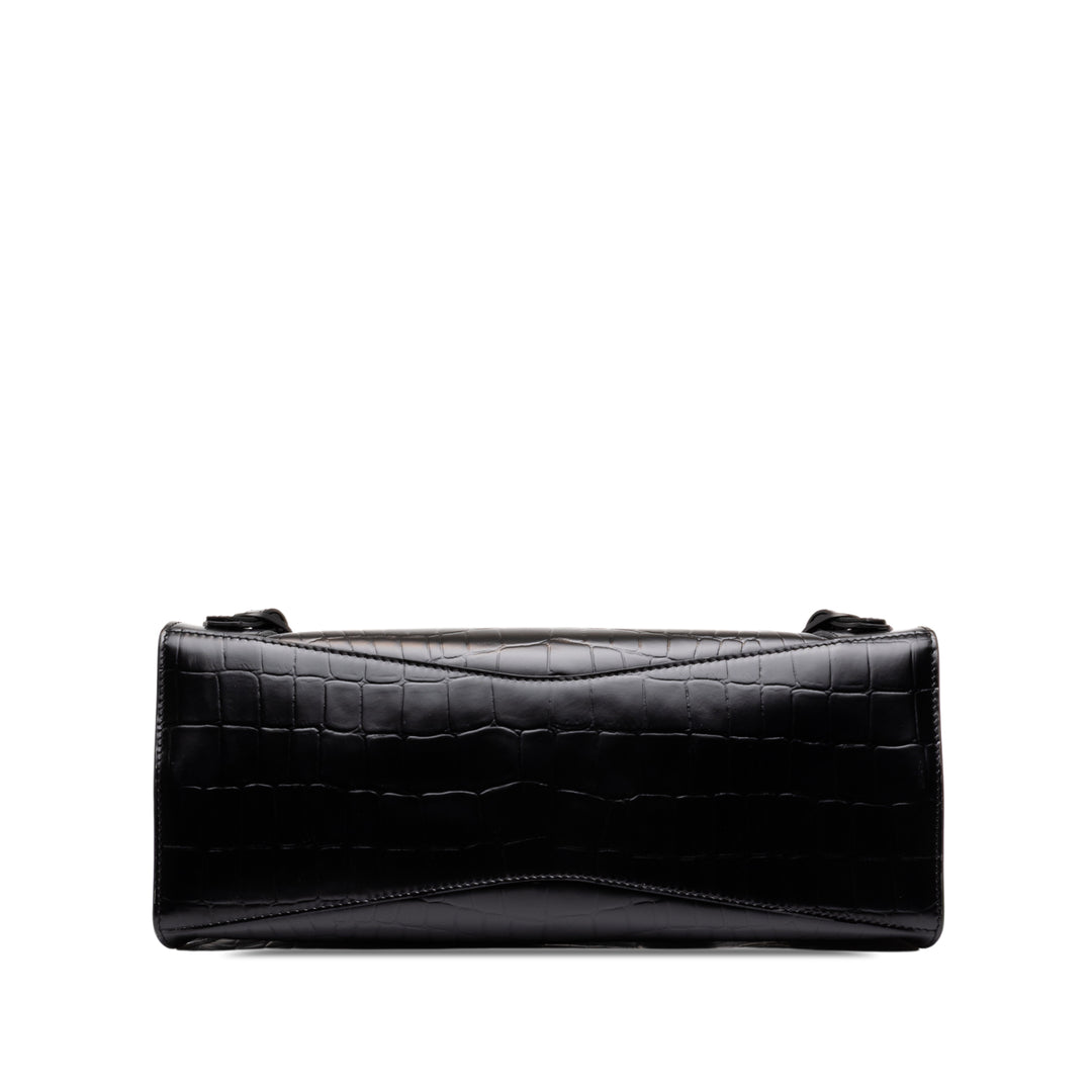 Balenciaga Croc embossé Motocross Neo Classic City Sac Petit Cuir de veau Noir