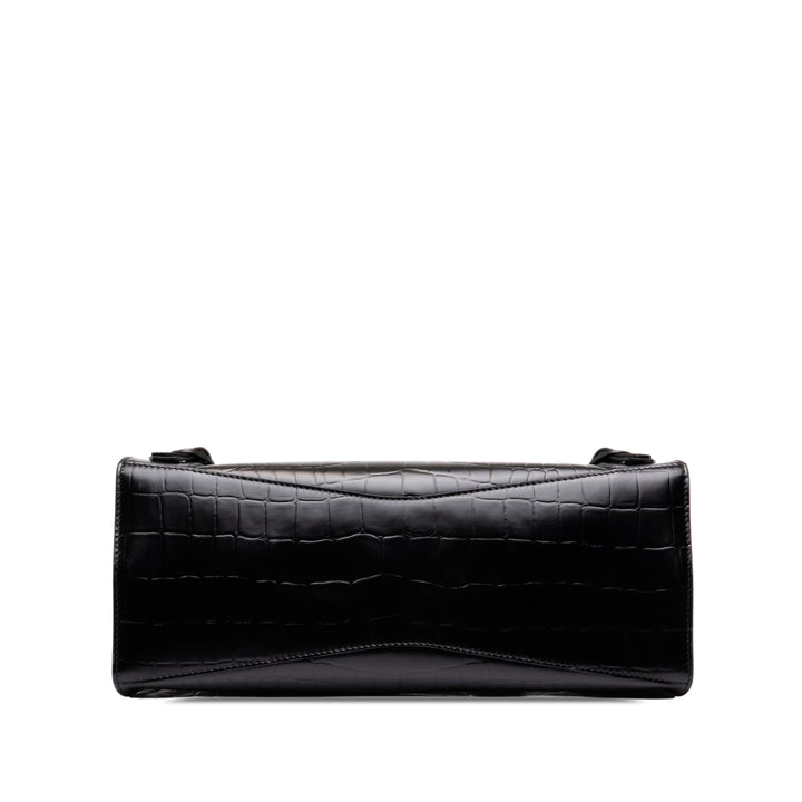 Balenciaga Croc embossé Motocross Neo Classic City Sac Petit Cuir de veau Noir