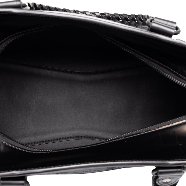 Balenciaga Croc embossé Motocross Neo Classic City Sac Petit Cuir de veau Noir