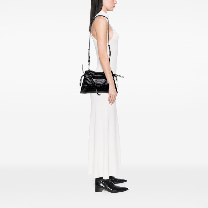 Balenciaga Croc embossé Motocross Neo Classic City Sac Petit Cuir de veau Noir