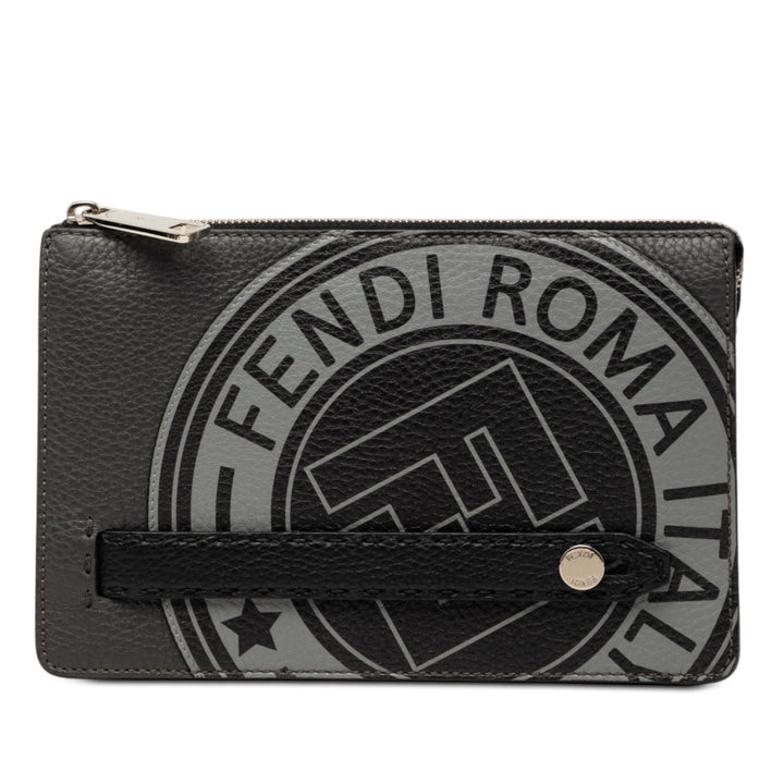 Fendi Grained Cuir Roma Selleria Zip Pochette