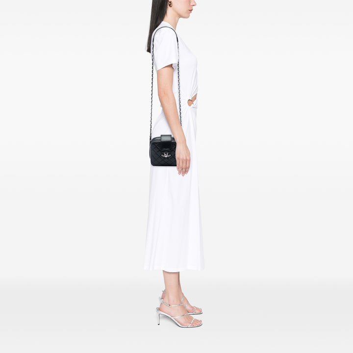 Chanel Matelassé CC Sac boîte caméra Mini Cuir d'agneau Noir – vue 5 – GABY PARIS