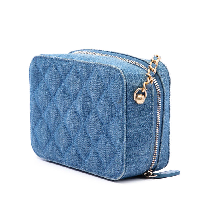 Matelassé Perle Crush Sac caméra Jean Bleu
