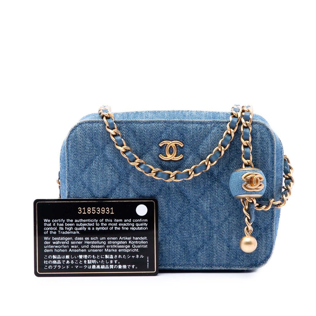 Matelassé Perle Crush Sac caméra Jean Bleu