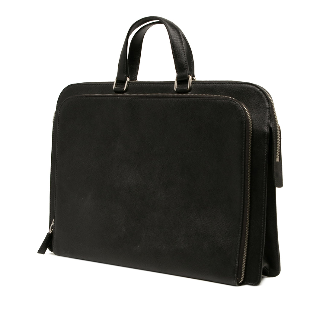 Prada Porte-documents Portfolio Travel Saffiano Noir – vue 3 – GABY PARIS