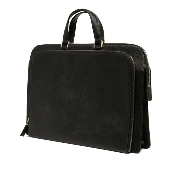 Prada Porte-documents Portfolio Travel Saffiano Noir – vue 3 – GABY PARIS