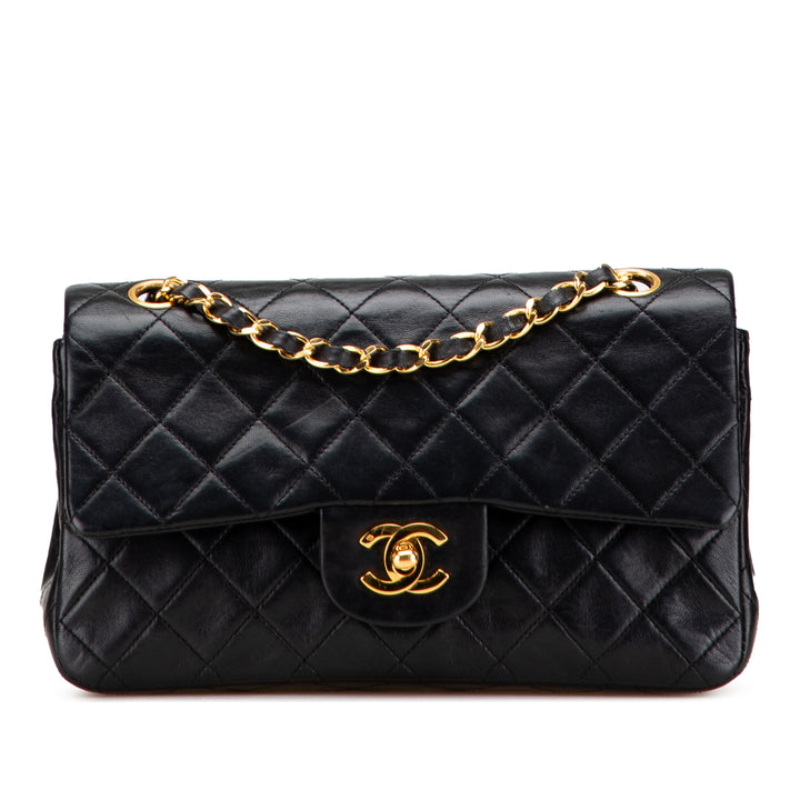 Chanel Small Classic Cuir d’agneau Double rabat Noir