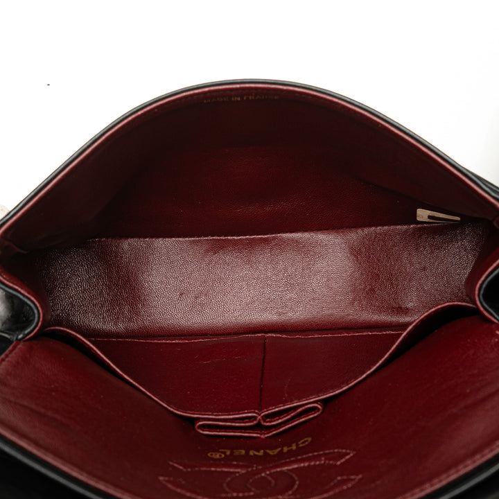 Chanel Small Classic Cuir d’agneau Double rabat Noir