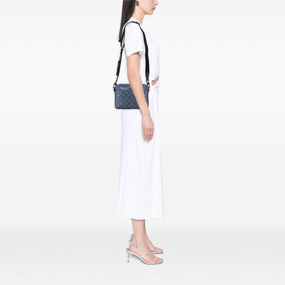 Monogram Shadow Duo Messenger Blue - Gaby Paris