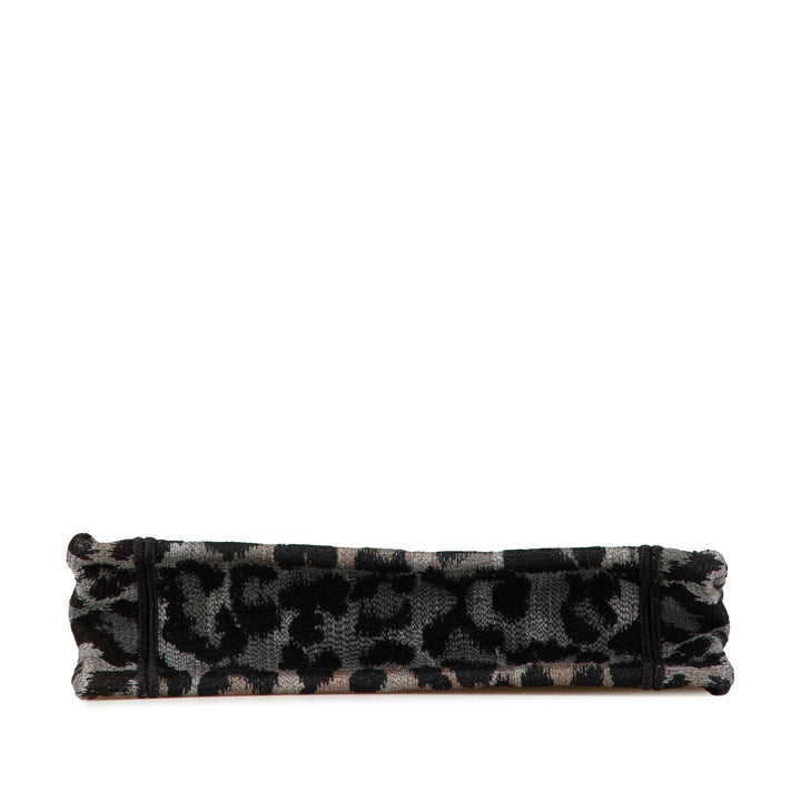 Dior Mizza Mini brodé Toile Leopard Book Cabas