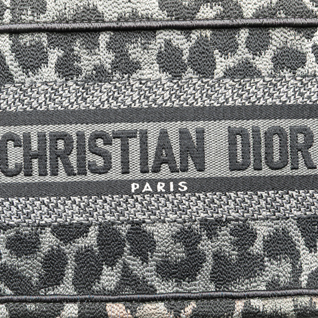Dior Mizza Mini brodé Toile Leopard Book Cabas