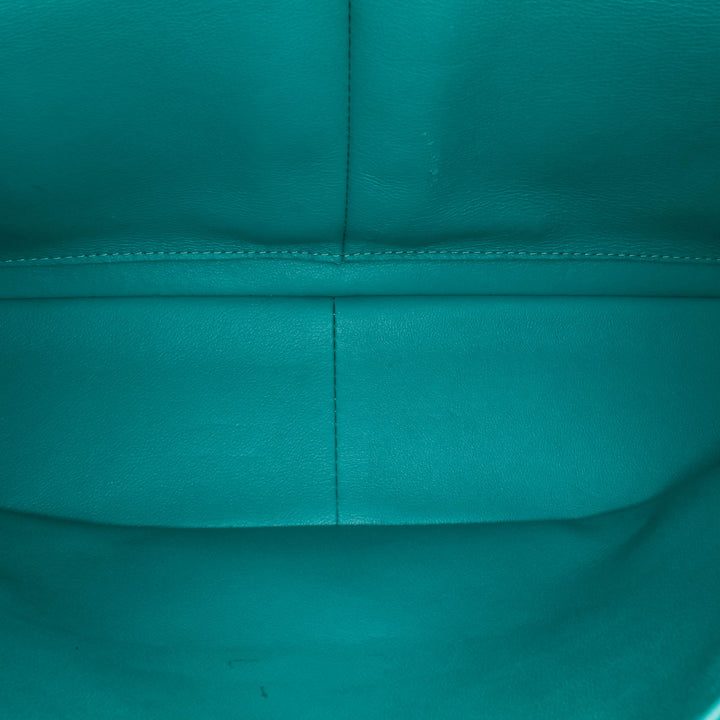 Jumbo Classic Lambskin Double Flap Blue - Gaby Paris