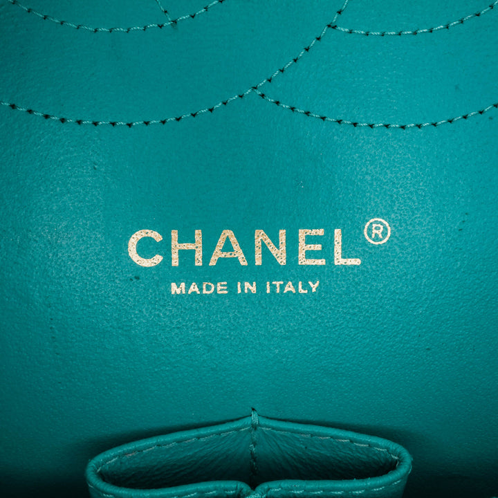 Jumbo Classic Lambskin Double Flap Blue - Gaby Paris