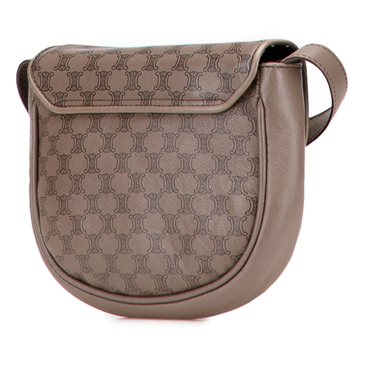 Celine Macadam Cuir Sac porté croisé Marron