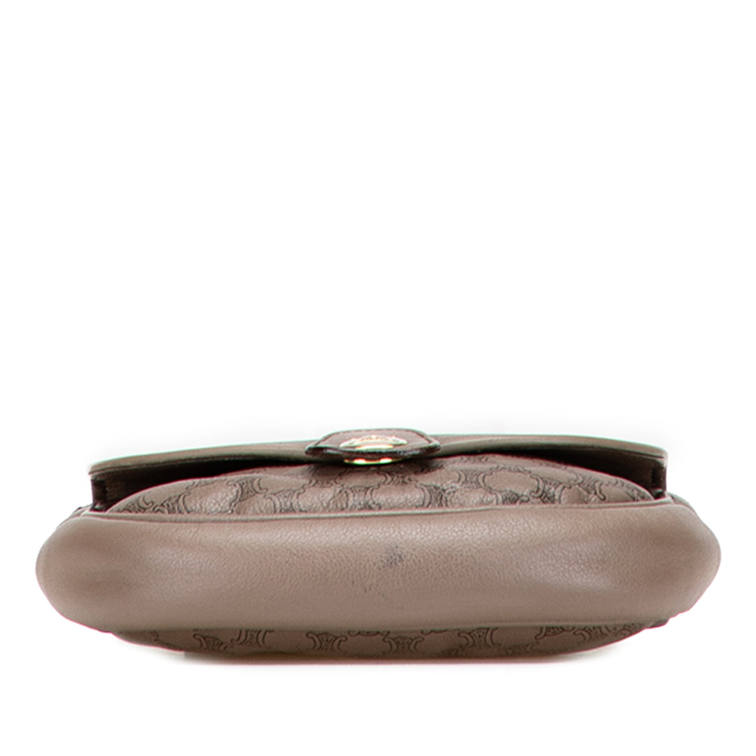 Celine Macadam Cuir Sac porté croisé Marron