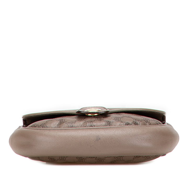 Celine Macadam Cuir Sac porté croisé Marron