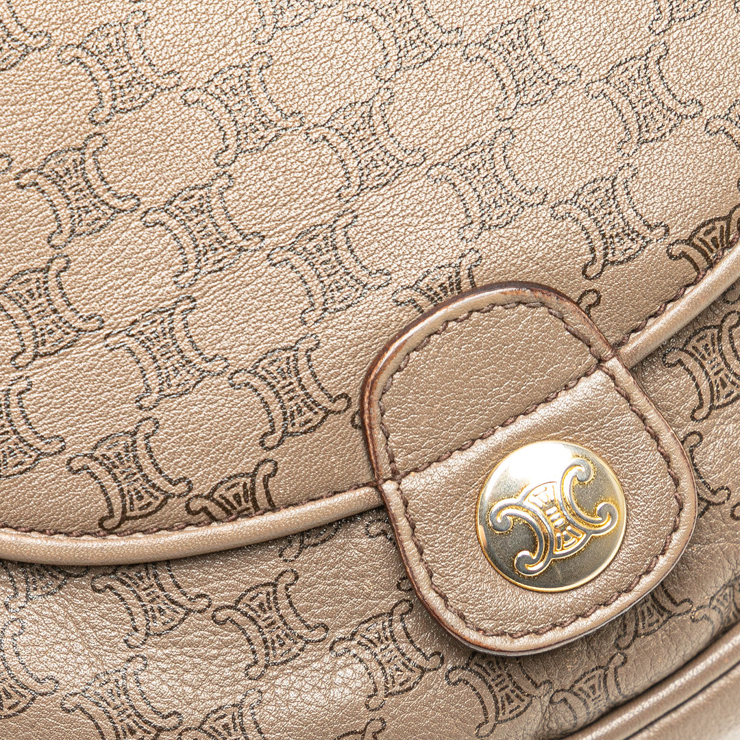 Celine Macadam Cuir Sac porté croisé Marron