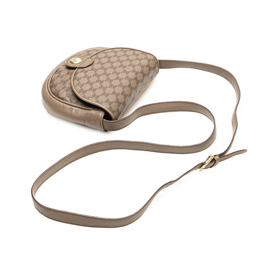 Celine Macadam Cuir Sac porté croisé Marron