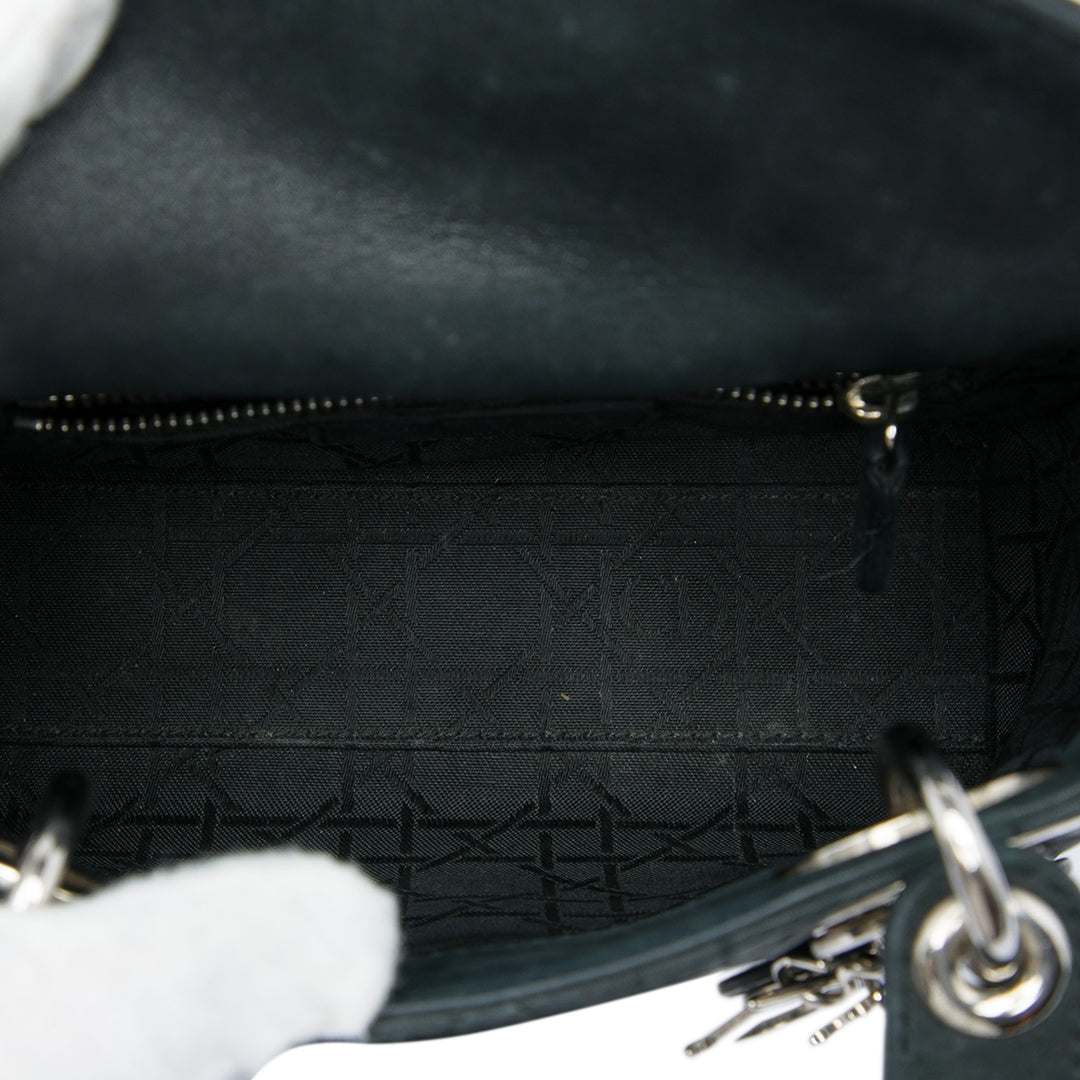 Lady Dior Irisé Cannage Mini Cuir d'agneau Noir