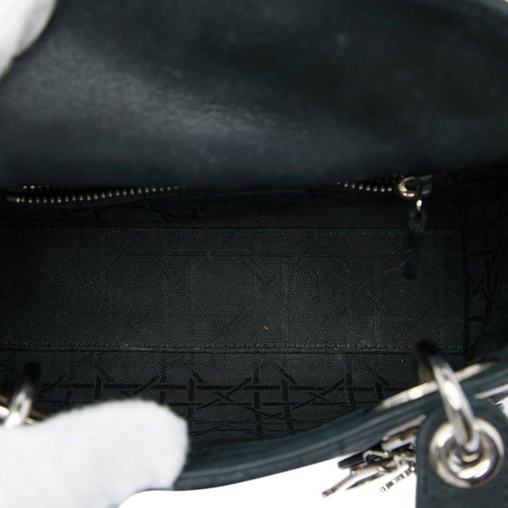 Lady Dior Irisé Cannage Mini Cuir d'agneau Noir
