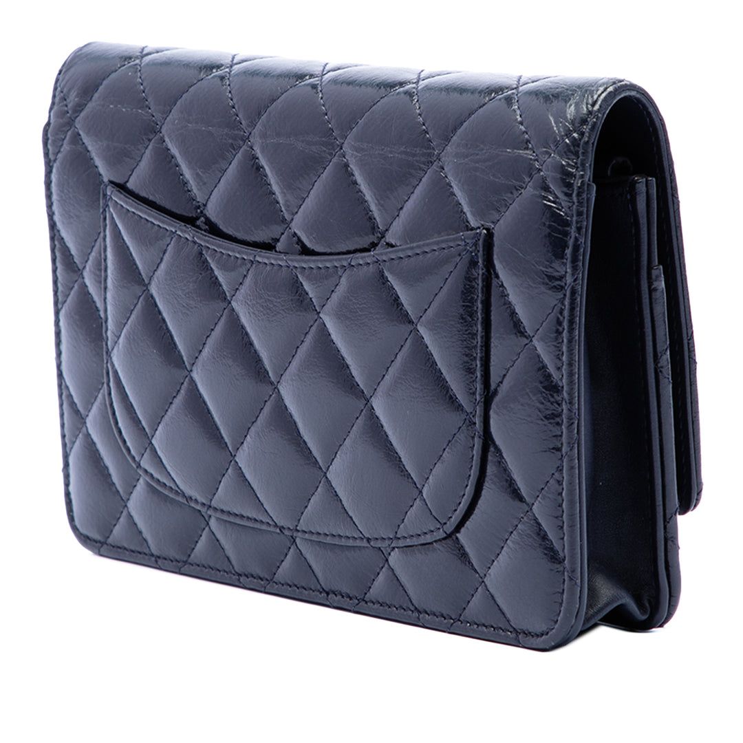 Chanel Matelassé brillant vieilli Cuir de veau Reissue 2.55 Wallet on Chain