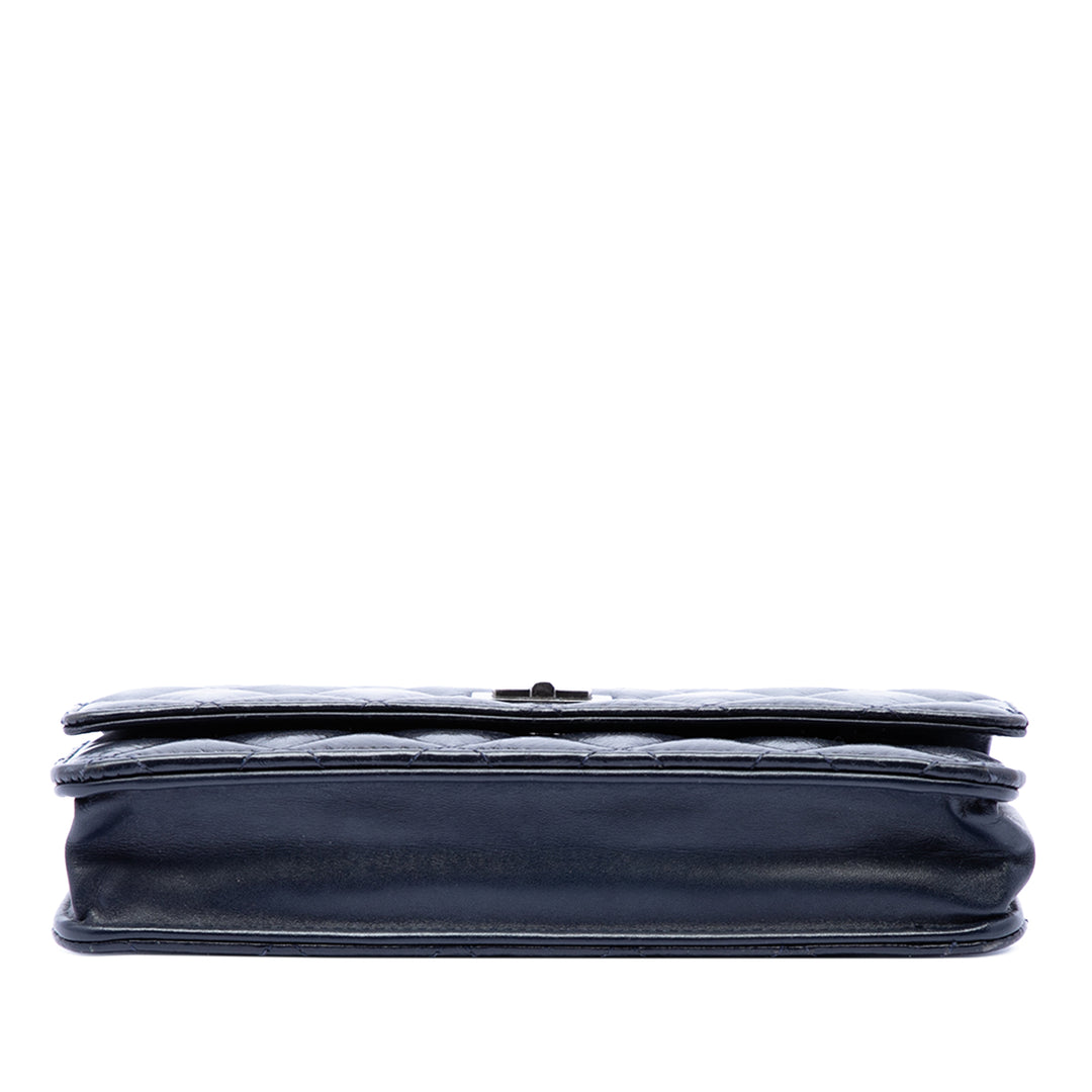 Chanel Matelassé brillant vieilli Cuir de veau Reissue 2.55 Wallet on Chain