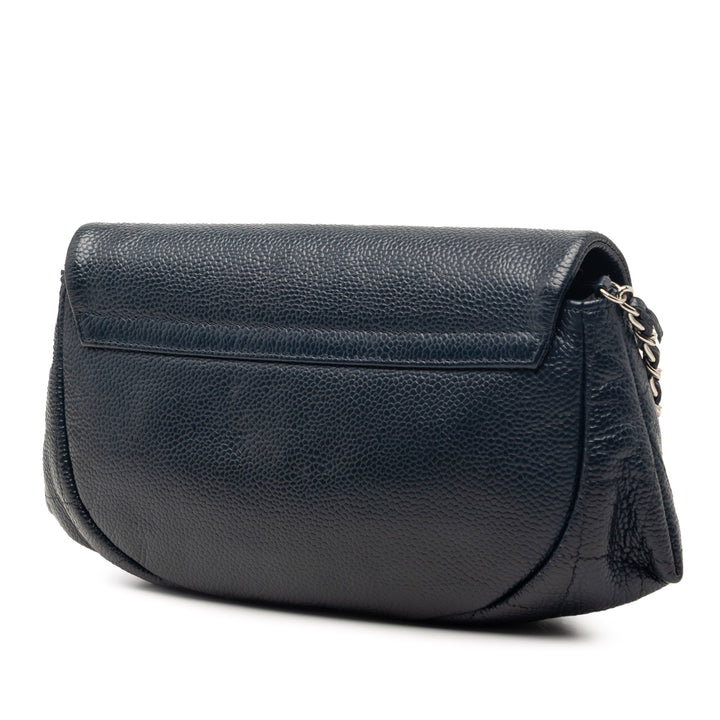 Chanel CC Caviar Half Moon Wallet on Chain