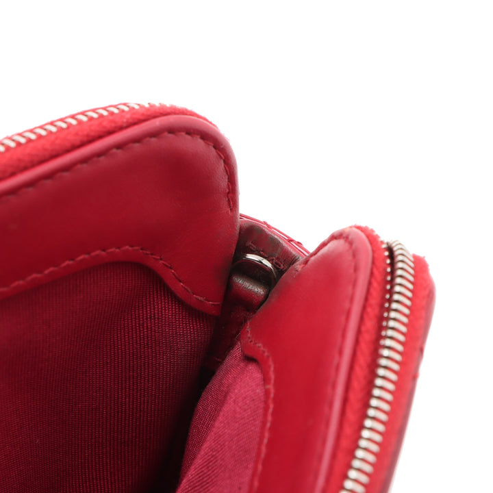 Chanel CC Matelassé Cuir verni Double Zip Pochette avec chaîne
