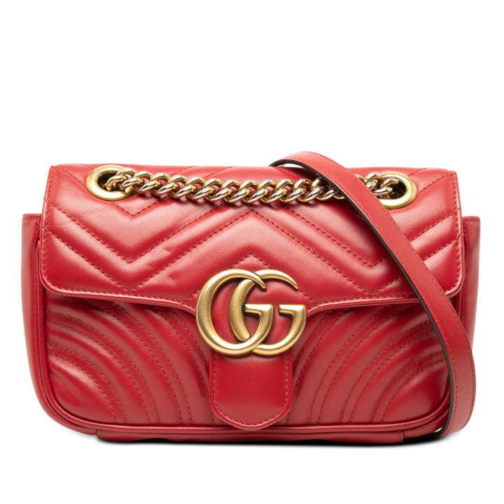 Gucci Small GG Marmont Matelasse Cuir de veau Sac bandoulière
