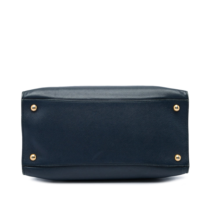 Prada Cabas Souple Triple Poche Saffiano Bleu – vue 3 – GABY PARIS