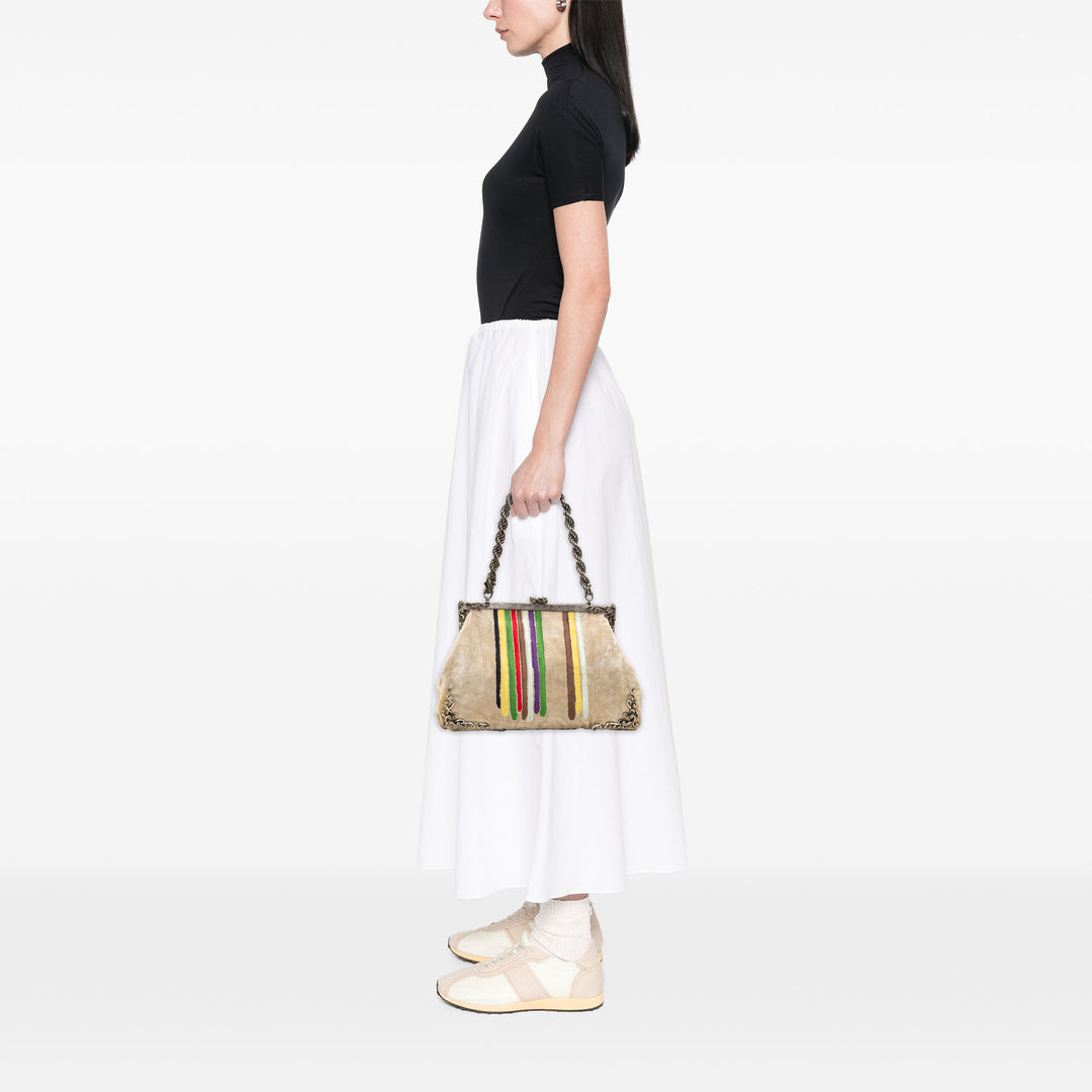 Bottega Veneta Édition limitée Kisslock Sac structuré Beige – vue 6 – GABY PARIS