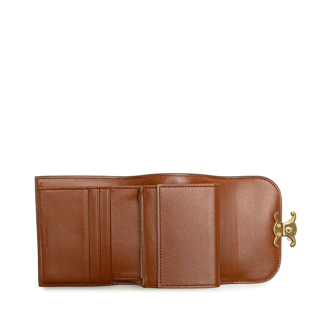 Triomphe Canvas Tri-fold Wallet Brown - Gaby Paris