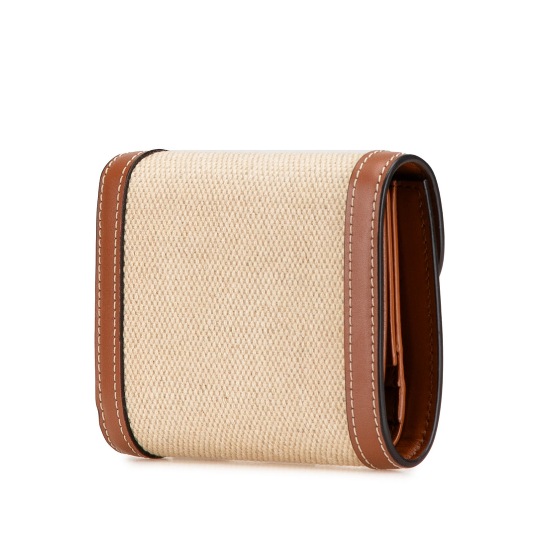 Triomphe Canvas Tri-fold Wallet Brown - Gaby Paris