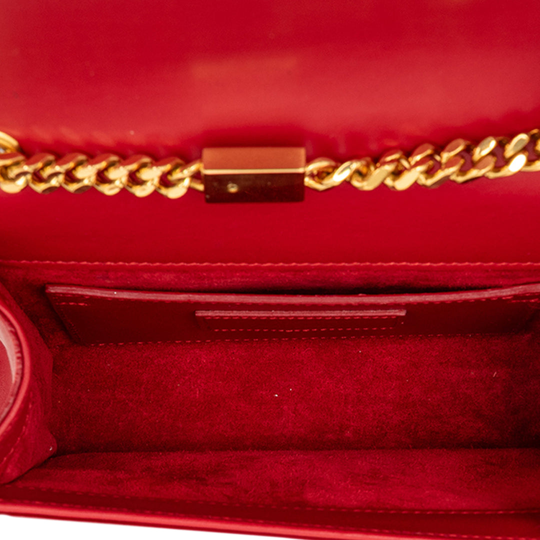 Saint Laurent Small Smooth Cuir de veau Monogram Kate Pompon Sac porté croisé