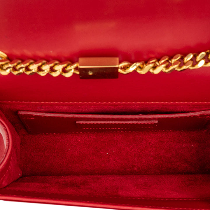 Saint Laurent Small Smooth Cuir de veau Monogram Kate Pompon Sac porté croisé