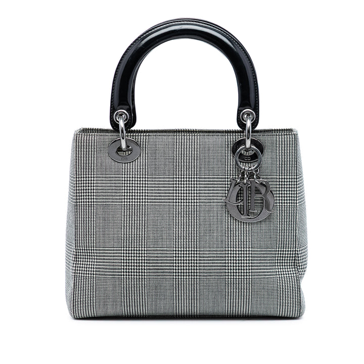Dior Medium Toile Houndstooth Lady Dior