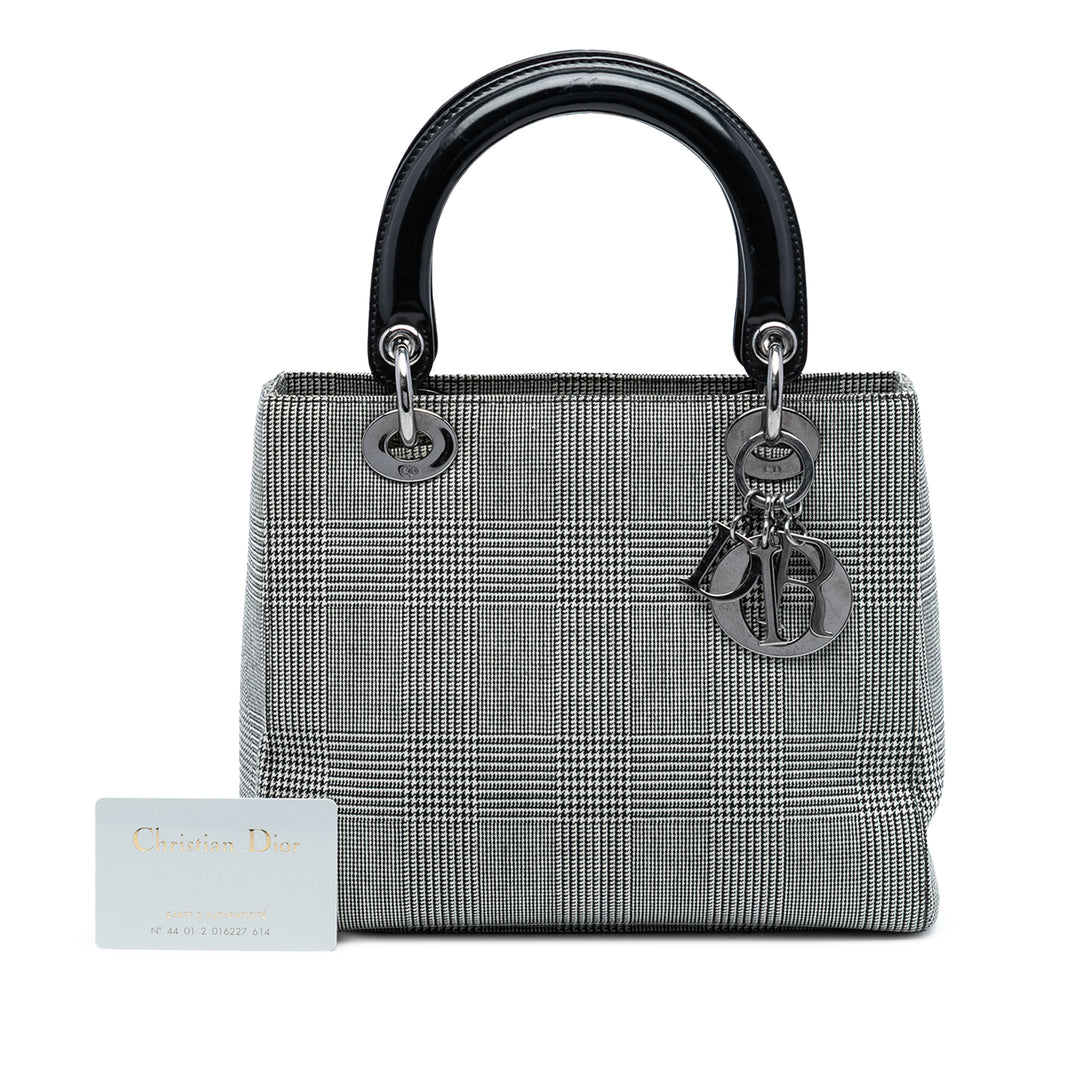 Dior Medium Toile Houndstooth Lady Dior