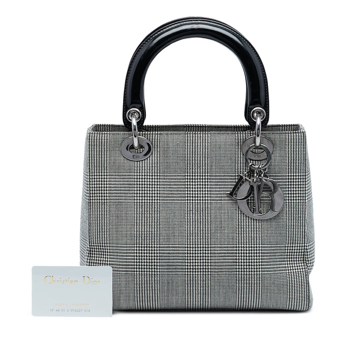 Dior Medium Toile Houndstooth Lady Dior