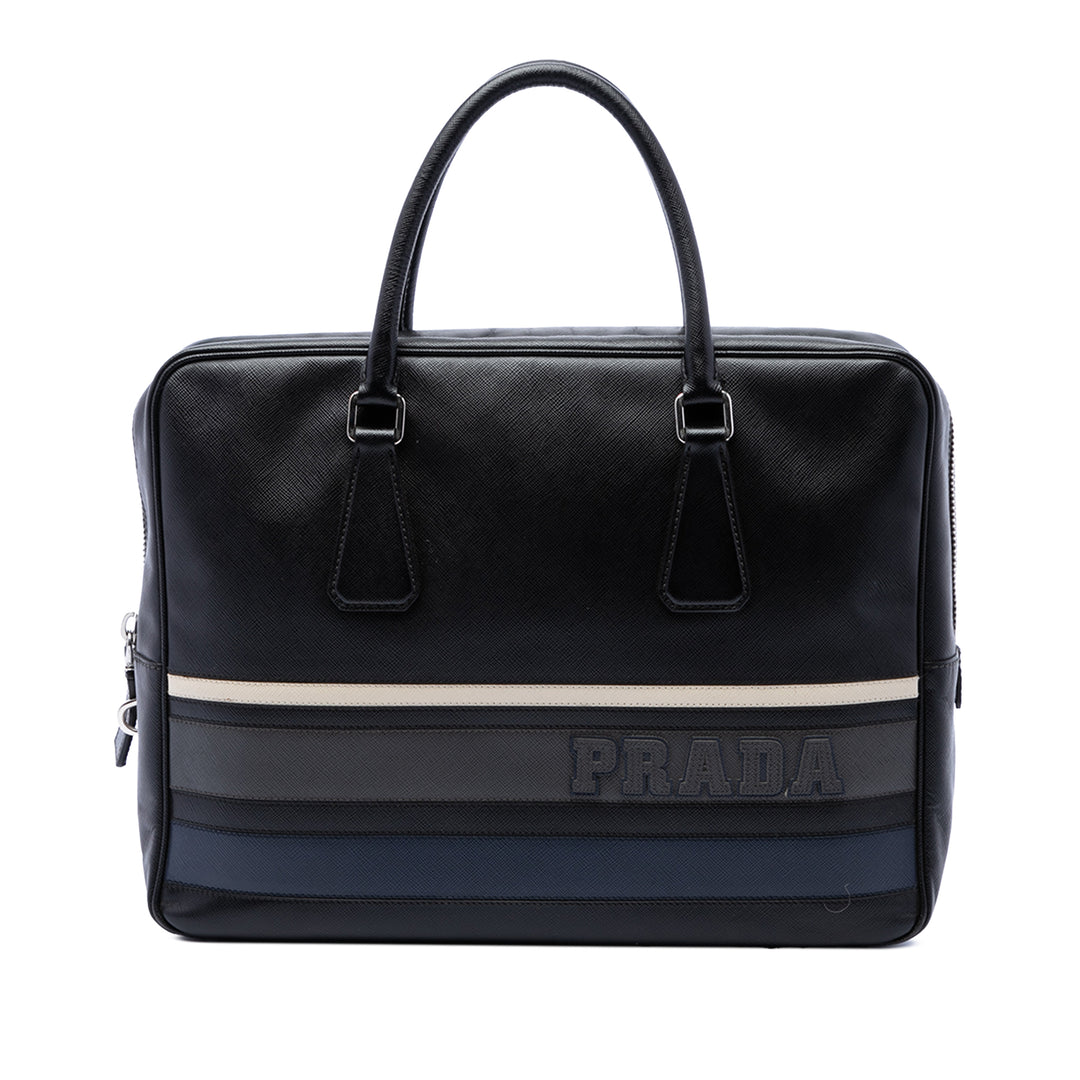 Prada Porte-documents Lux Letterman Saffiano Noir – vue principale – GABY PARIS