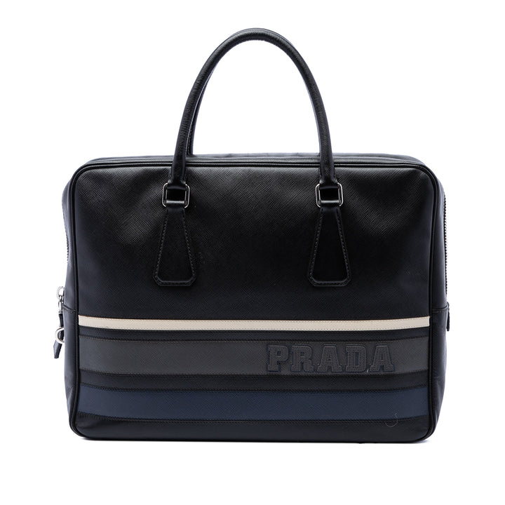 Prada Porte-documents Lux Letterman Saffiano Noir – vue principale – GABY PARIS