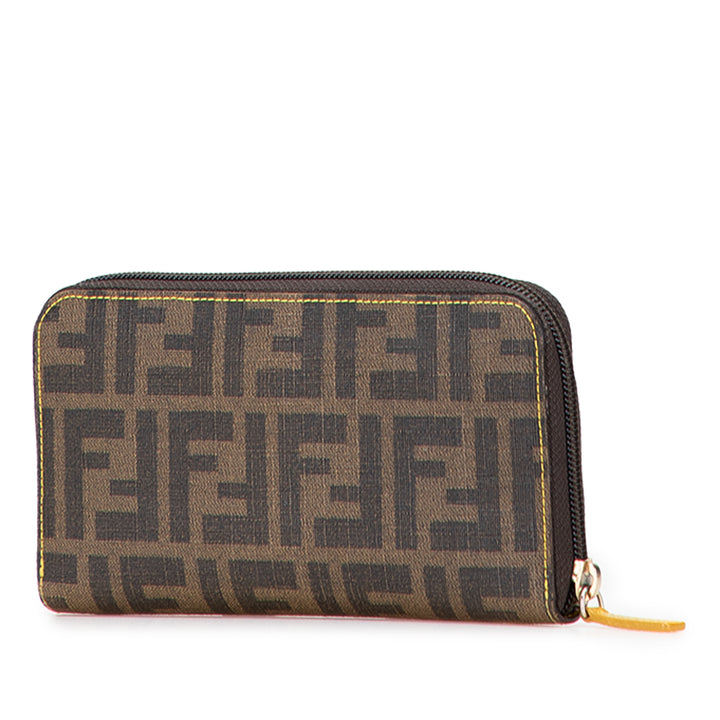 Zucca Coated Canvas Zip Around Long Wallet Brown - Gaby Paris
