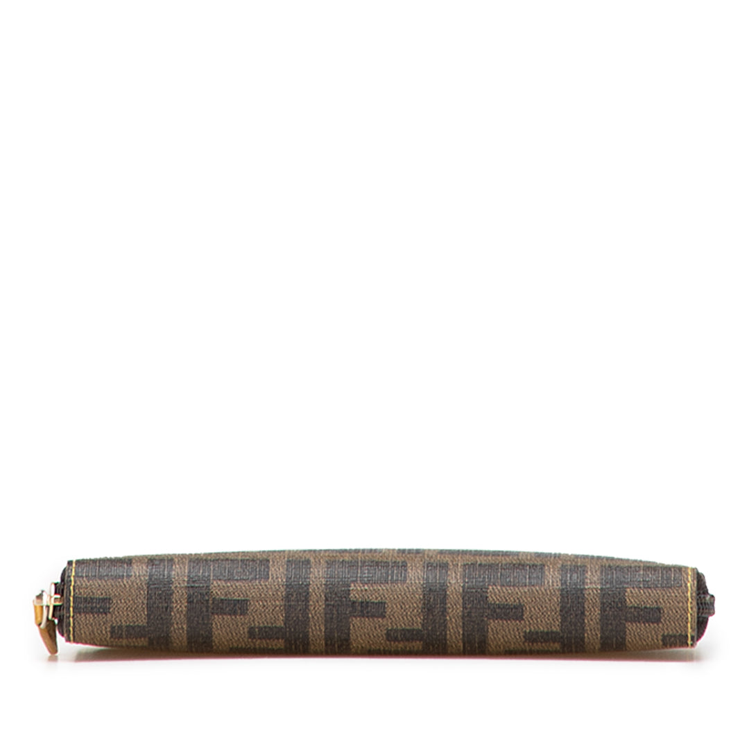 Zucca Coated Canvas Zip Around Long Wallet Brown - Gaby Paris