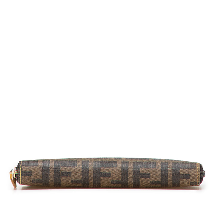 Zucca Coated Canvas Zip Around Long Wallet Brown - Gaby Paris
