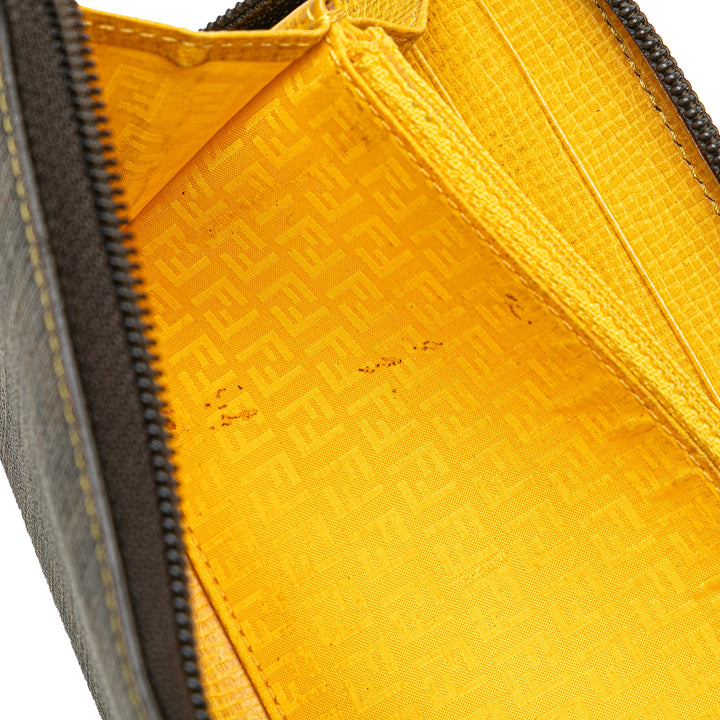 Zucca Coated Canvas Zip Around Long Wallet Brown - Gaby Paris